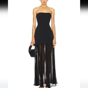 L'Academie gorgeous Black Strapless maxi Dress Size XS & L new with tags